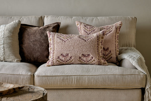 Kandy Wool & Cotton Cushion Cover - Dusty Pink