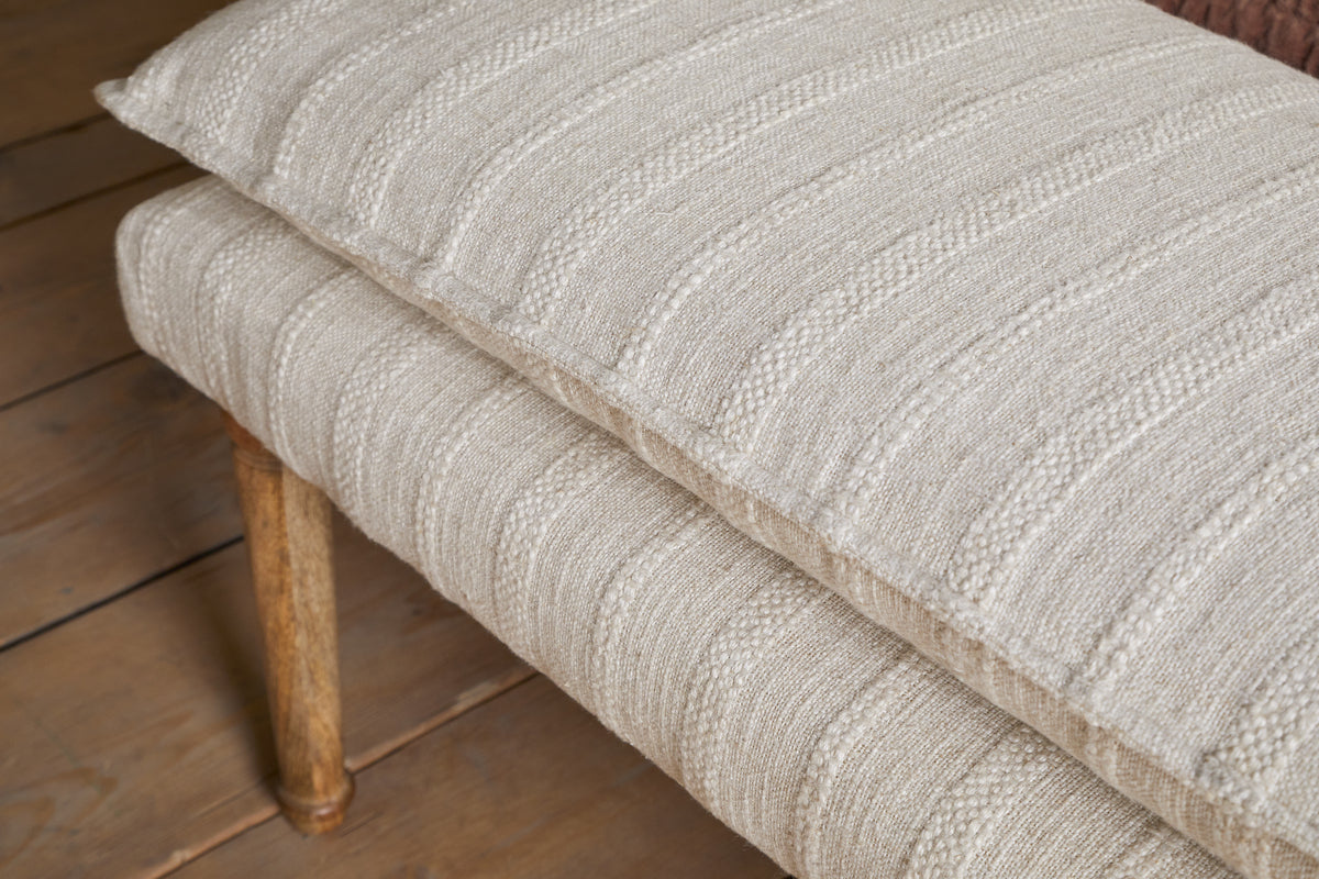 Kiana Cotton Upholstered Bench - Natural