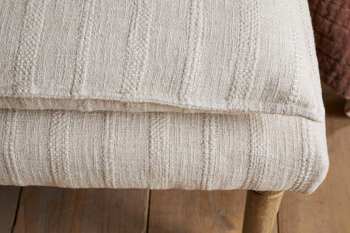 Kiana Cotton Upholstered Bench - Natural