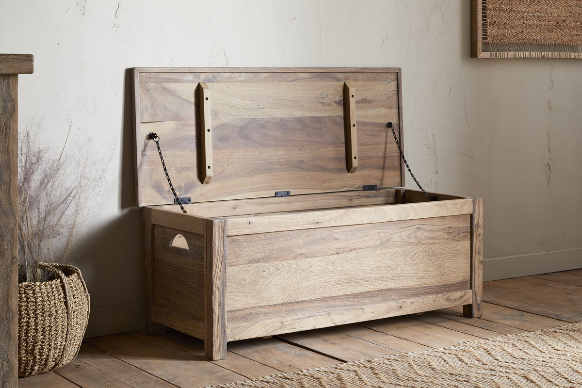 Karadi Reclaimed Wood Storage Bench - Natural