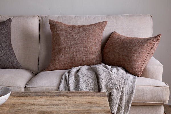 Kana Linen Cushion Cover - Rust-Trade nkuku