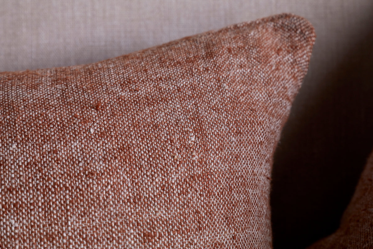 Kana Linen Cushion Cover - Rust-Trade nkuku