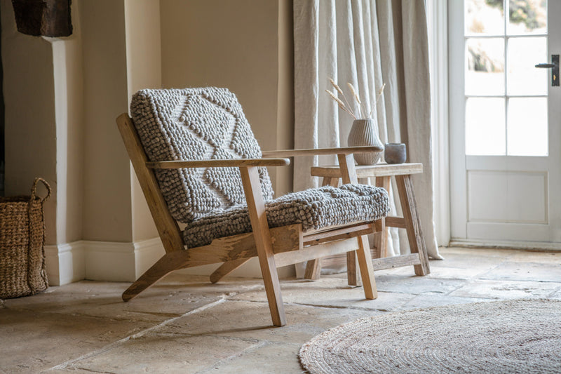 Keya Chunky Weave & Mango Wood Chair - Natural