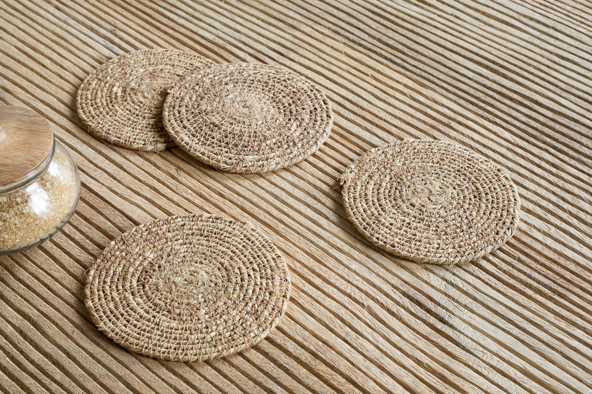 Keso Woven Coasters - Brown (Set of 4)