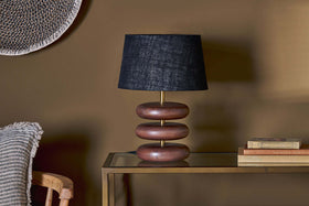 Kankad Mango Wood  Table Lamp - Dark Stain