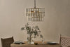 Kirindi Glass Panelled Chandelier - Clear & Antique Brass