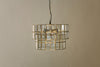 Kirindi Glass Panelled Chandelier - Clear & Antique Brass