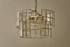 Kirindi Glass Panelled Chandelier - Clear & Antique Brass