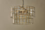 Kirindi Glass Panelled Chandelier - Clear & Antique Brass