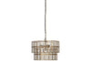 Kirindi Glass Panelled Chandelier - Clear & Antique Brass