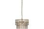 Kirindi Glass Panelled Chandelier - Clear & Antique Brass