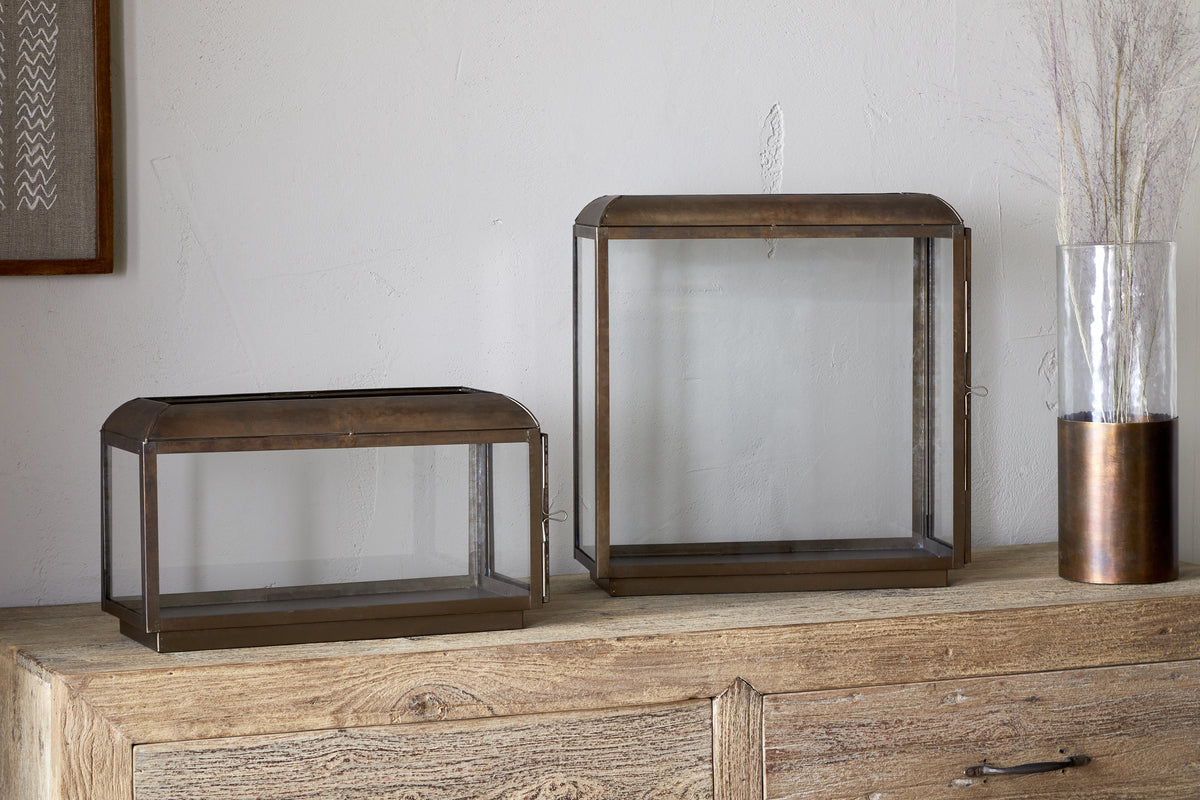Kiwanda Tall Lantern - Antique Brass