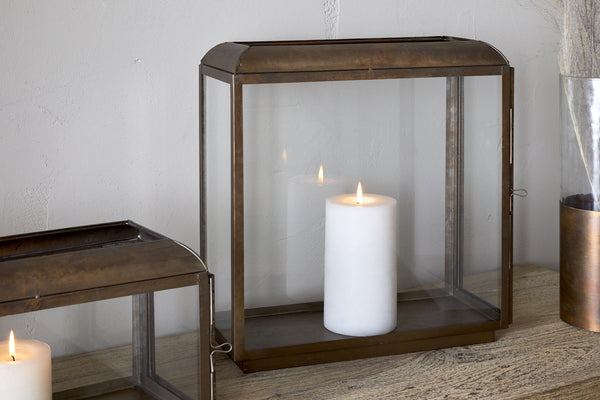 Kiwanda Tall Lantern - Antique Brass