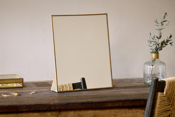 Kiko Standing Mirror - Antique Brass