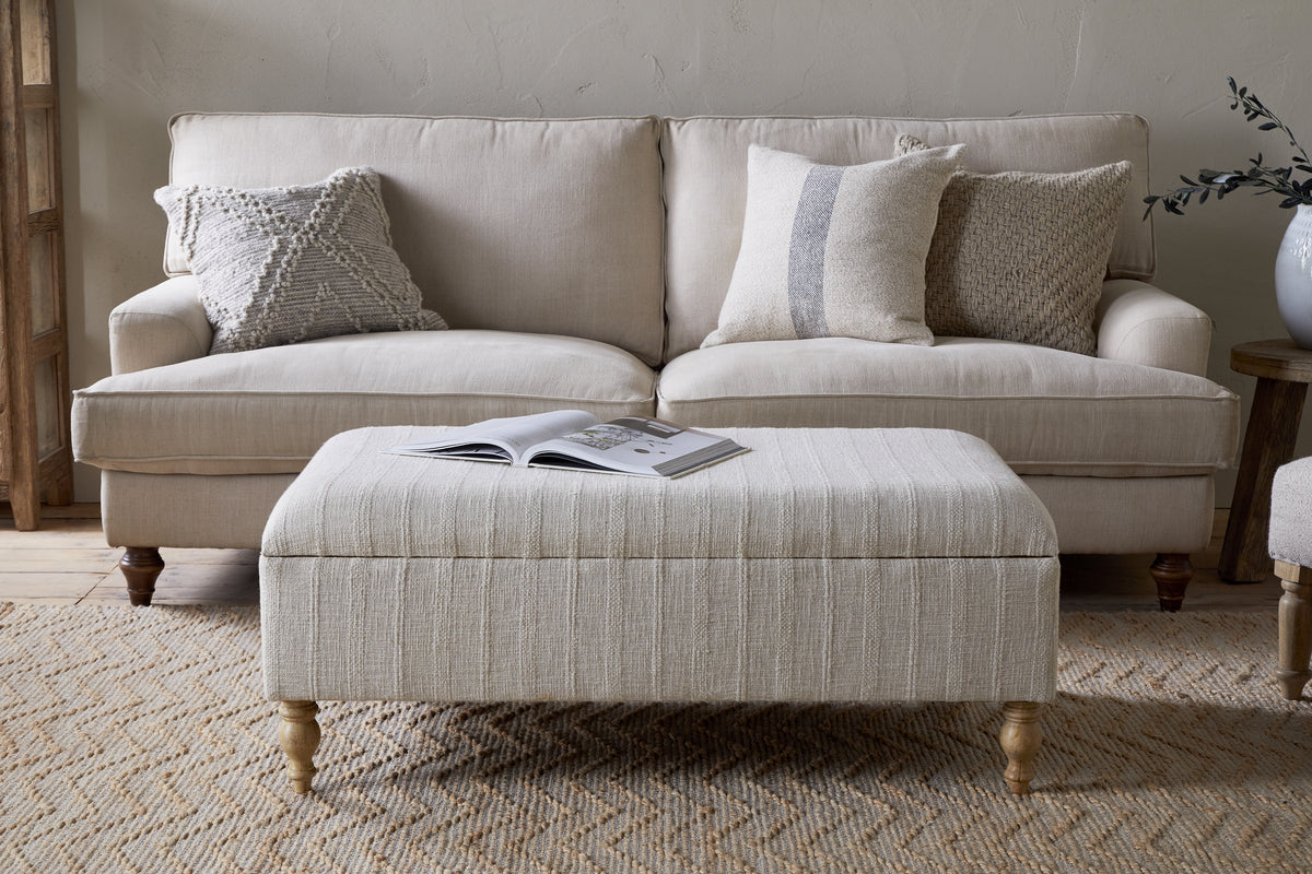 Kiana Upholstered Storage Ottoman - Natural