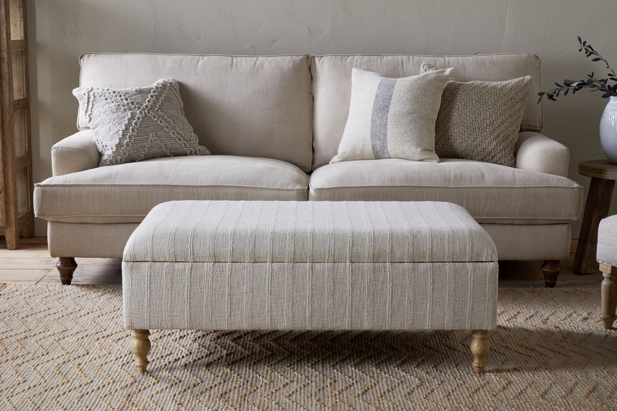 Kiana Upholstered Storage Ottoman - Natural
