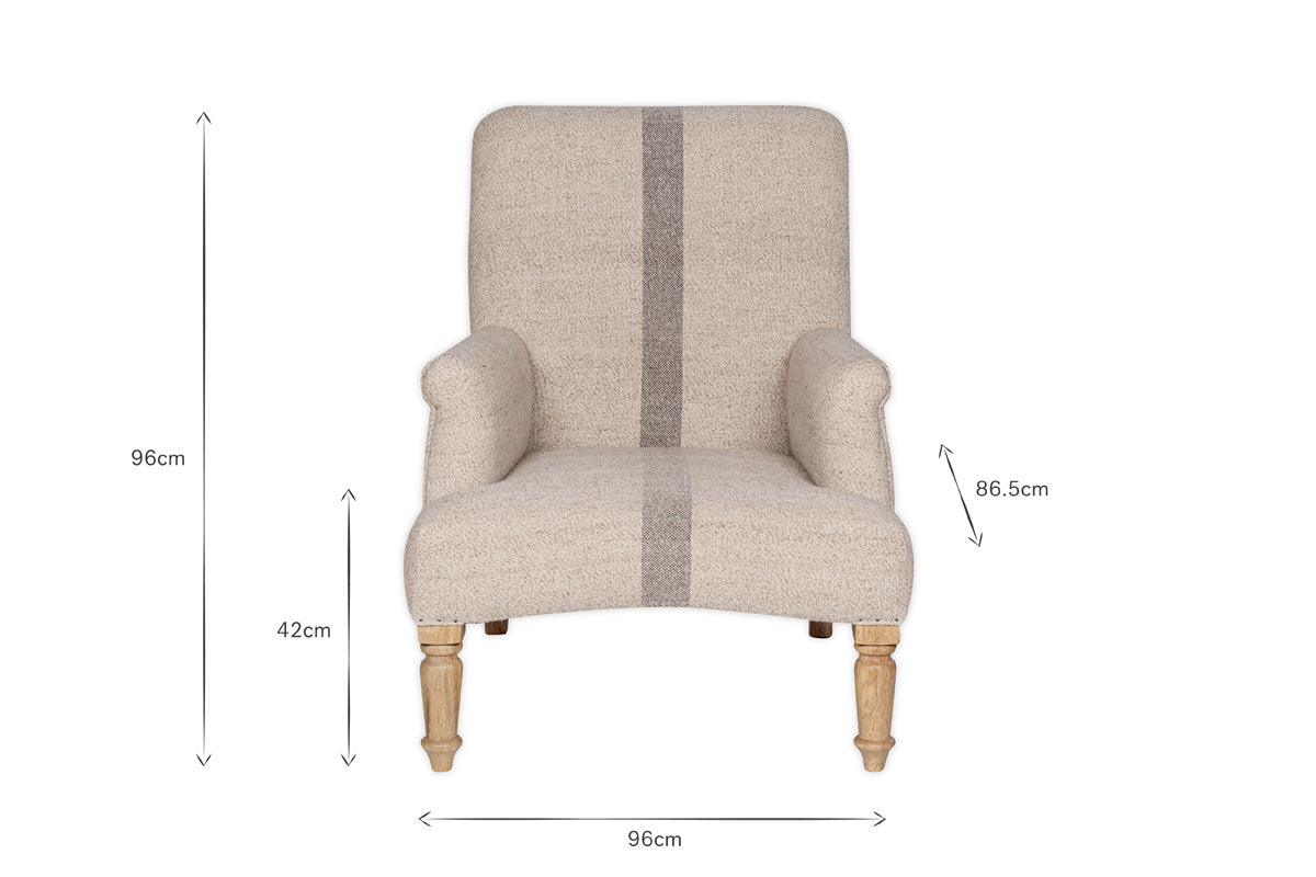 Kallu Wool & Cotton Occasional Chair - Natural-Trade nkuku