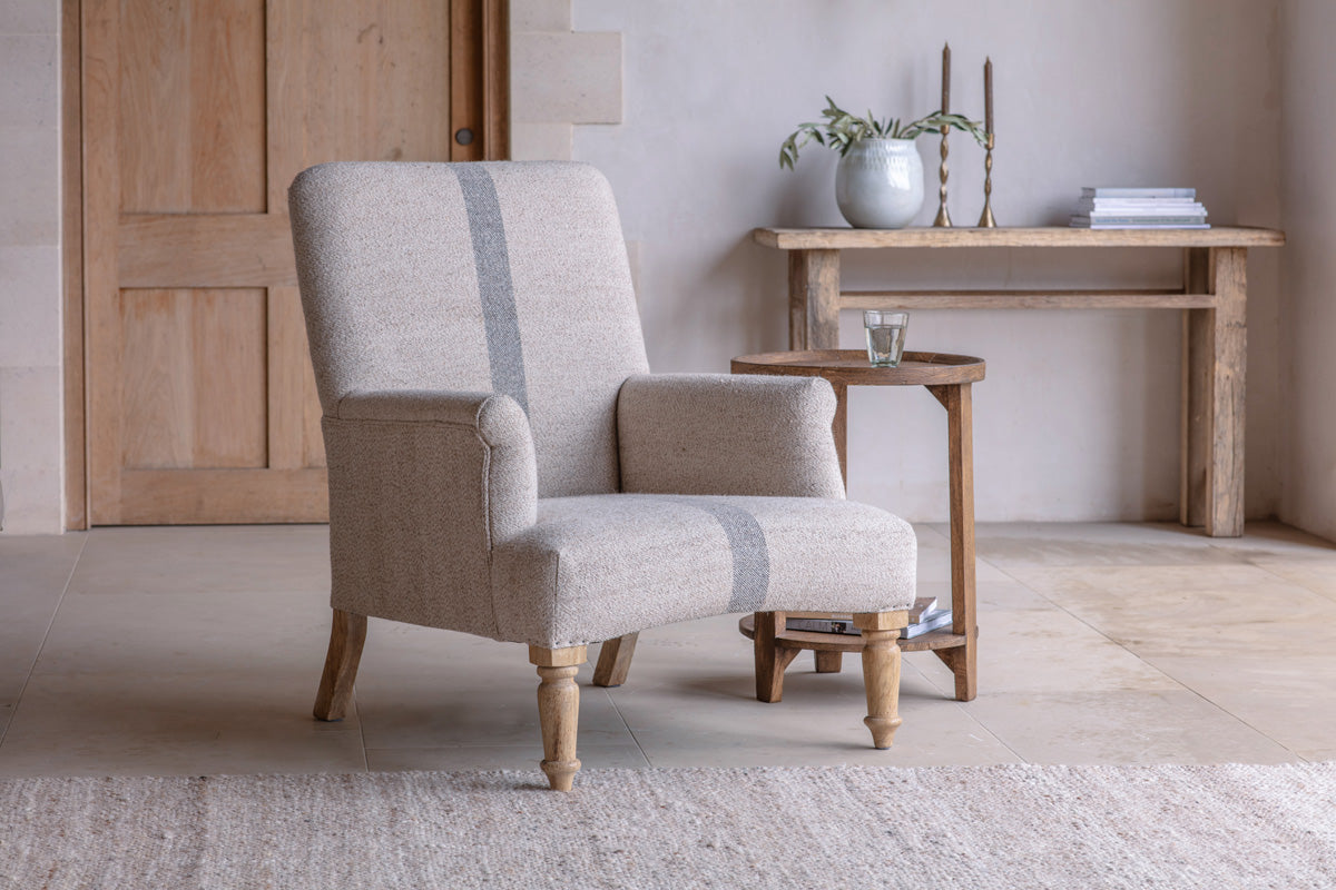 Kallu Wool & Cotton Occasional Chair - Natural-Trade nkuku