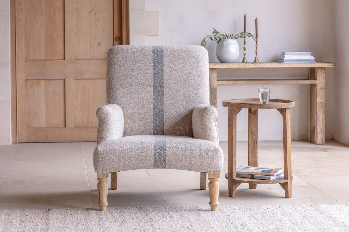 Kallu Wool & Cotton Occasional Chair - Natural-Trade nkuku