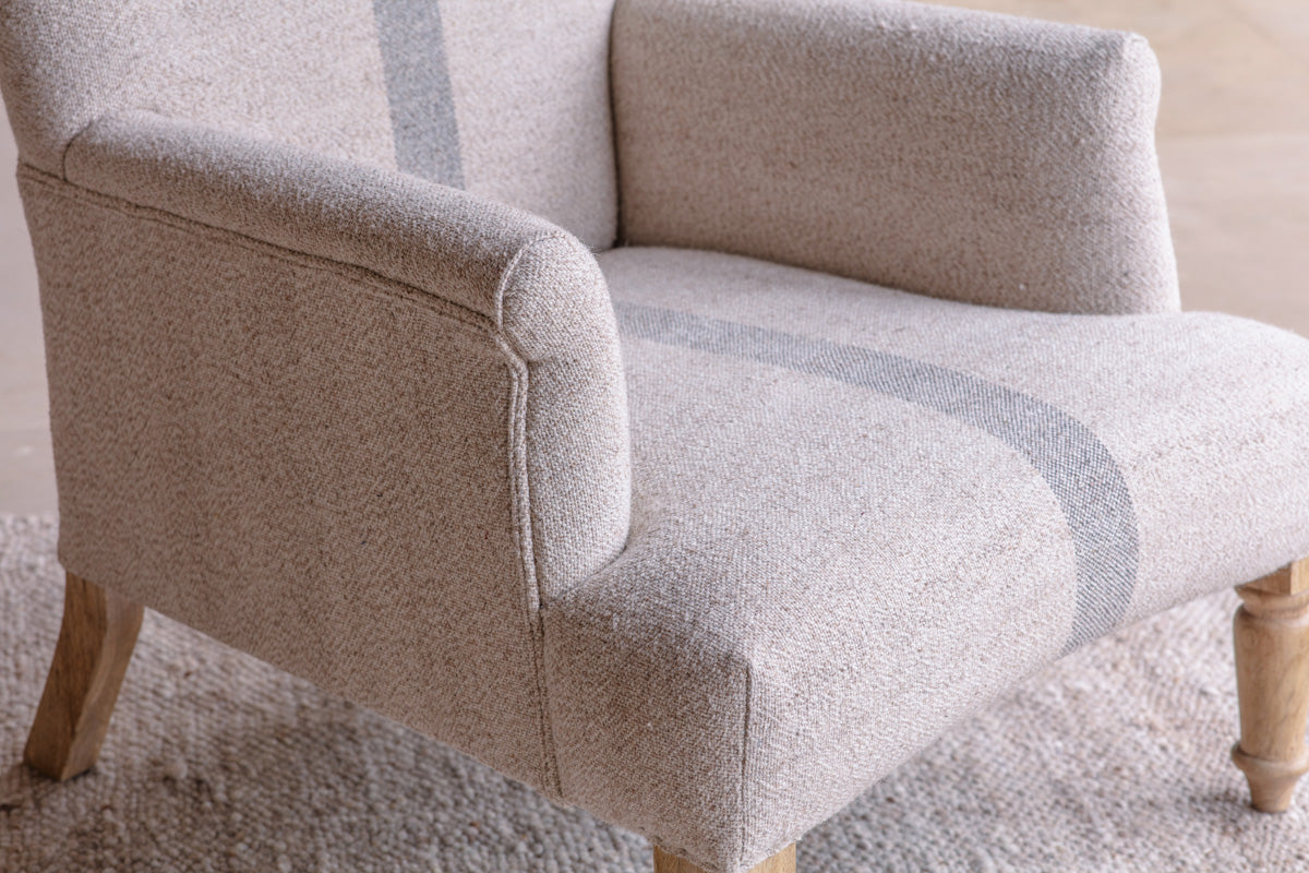 Kallu Wool & Cotton Occasional Chair - Natural-Trade nkuku