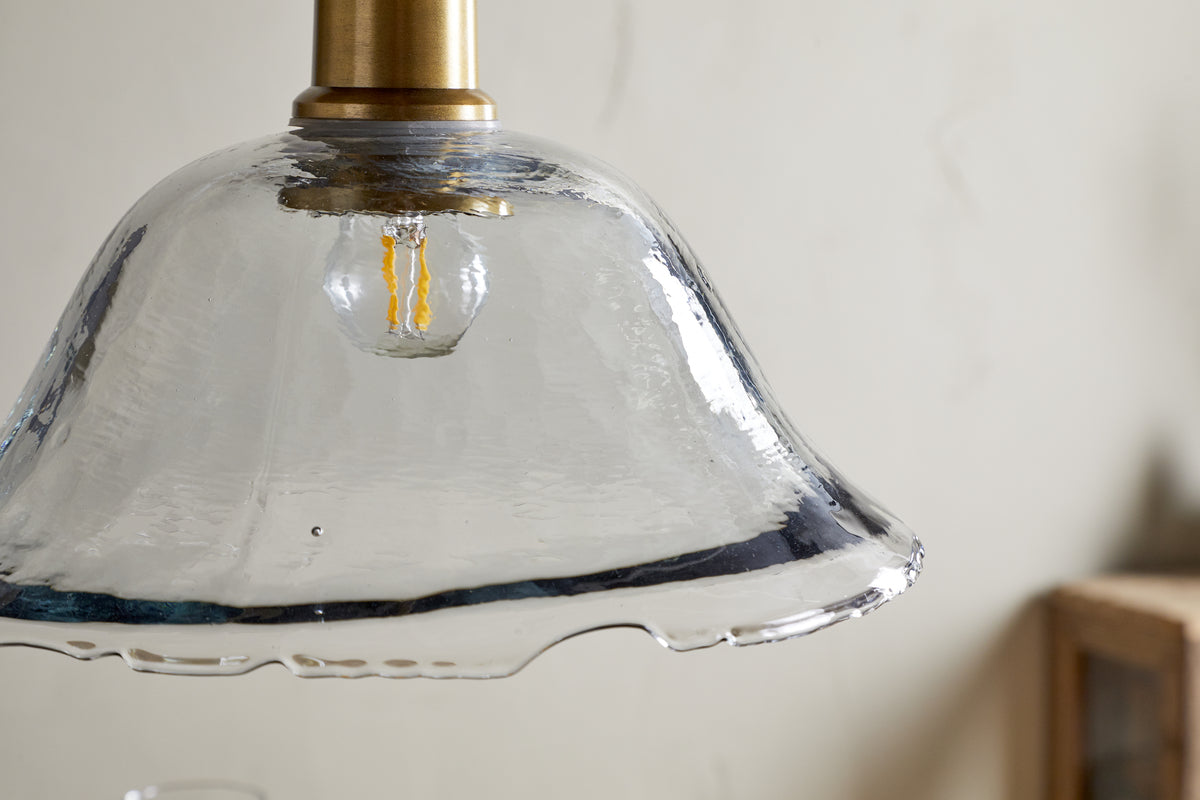 Keju Organic Shape Recycled Glass Pendant - Clear