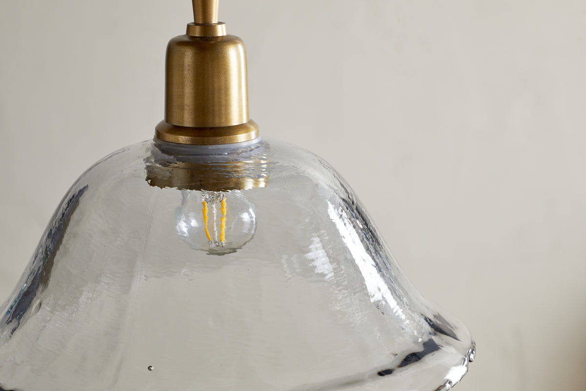 Keju Organic Shape Recycled Glass Pendant - Clear