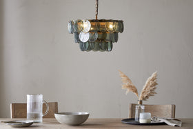 Kagitha Recycled Glass Chandelier - Green