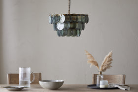 Kagitha Recycled Glass Chandelier - Green