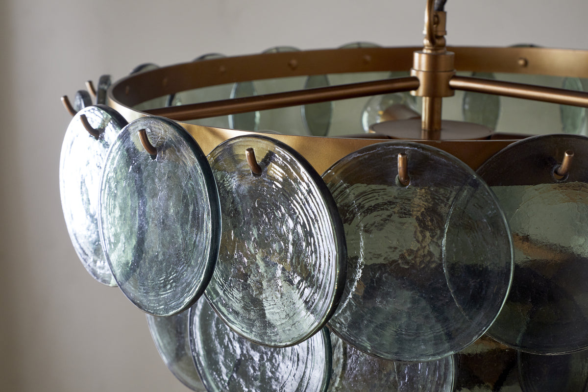 Kagitha Recycled Glass Chandelier - Green