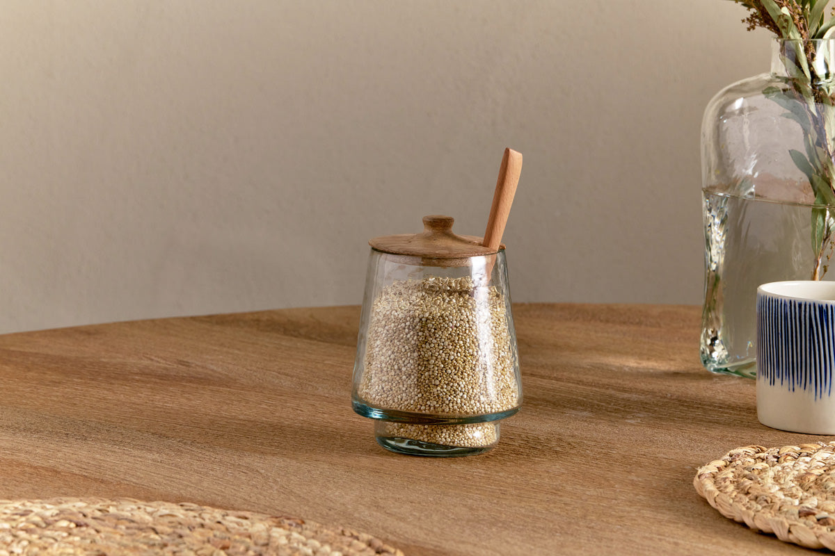 Kali Tall Storage Jar - Natural & Clear