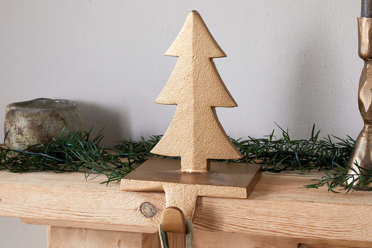 Kotta Stocking Tree Holder - Antique Brass