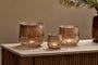 Konara Glass Tealight Holder - Copper Smoke