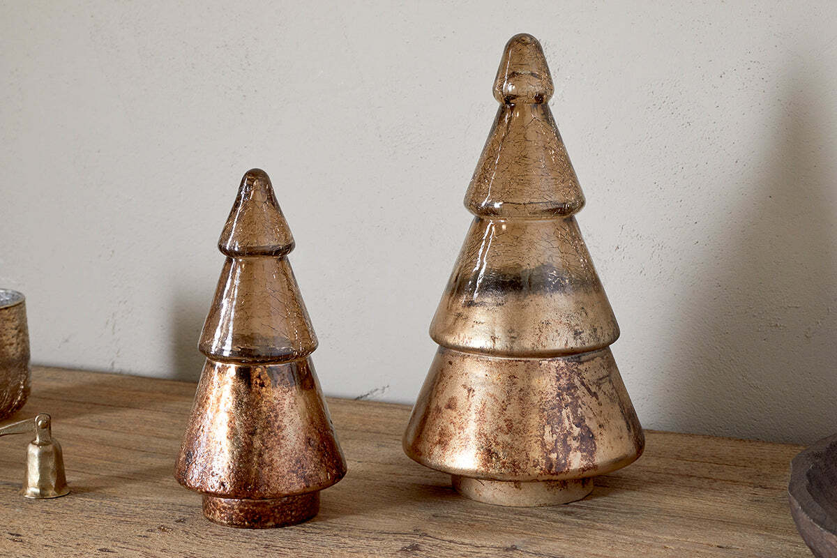 Konara Glass Tree - Gold Crackle