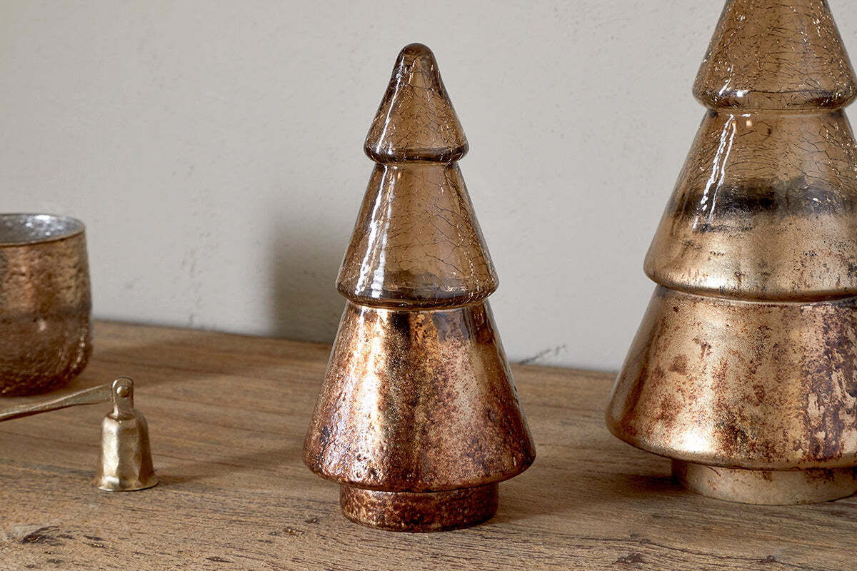 Konara Glass Tree - Gold Crackle