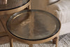 Khidki Cast Metal & Glass Nesting Side Tables - Antique Brass (Set of 2)