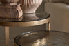 Khidki Cast Metal & Glass Nesting Side Tables - Antique Brass (Set of 2)