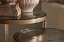Khidki Cast Metal & Glass Nesting Side Tables - Antique Brass (Set of 2)
