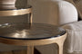 Khidki Cast Metal & Glass Nesting Side Tables - Antique Brass (Set of 2)