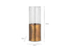 Khila Metal & Glass Vase - Clear & Antique Brass