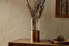 Khila Metal & Glass Vase - Clear & Antique Brass