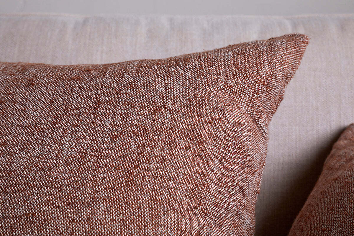 Kana Linen Cushion Cover - Rust