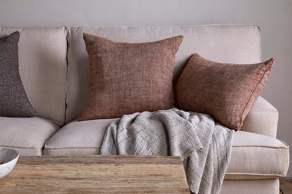 Kana Linen Cushion Cover - Rust