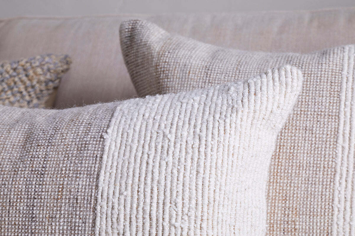 Karaya Cotton & Wool Cushion Cover - Natural