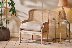 Kaziria Cane & Linen Armchair - Natural