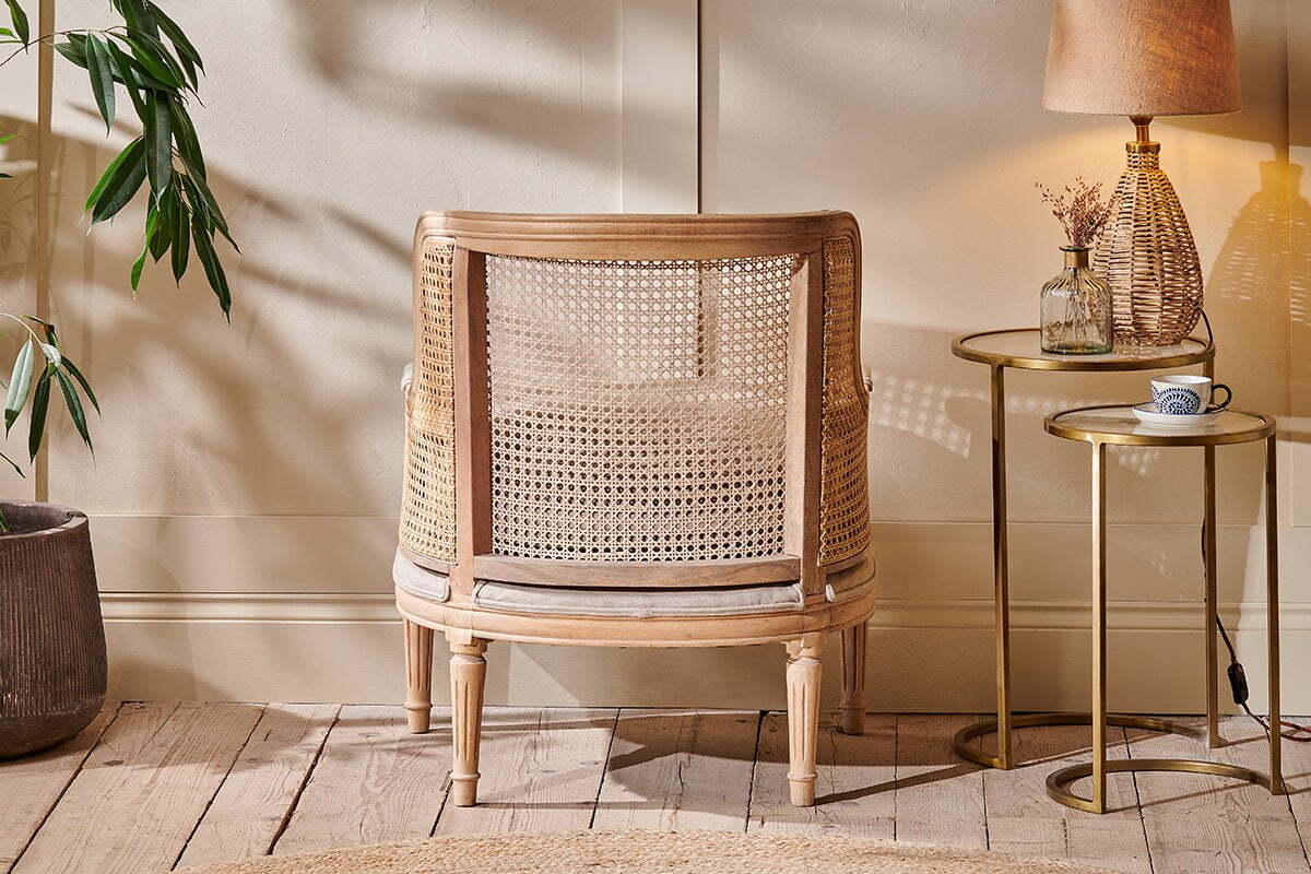 Kaziria Cane & Linen Armchair - Natural