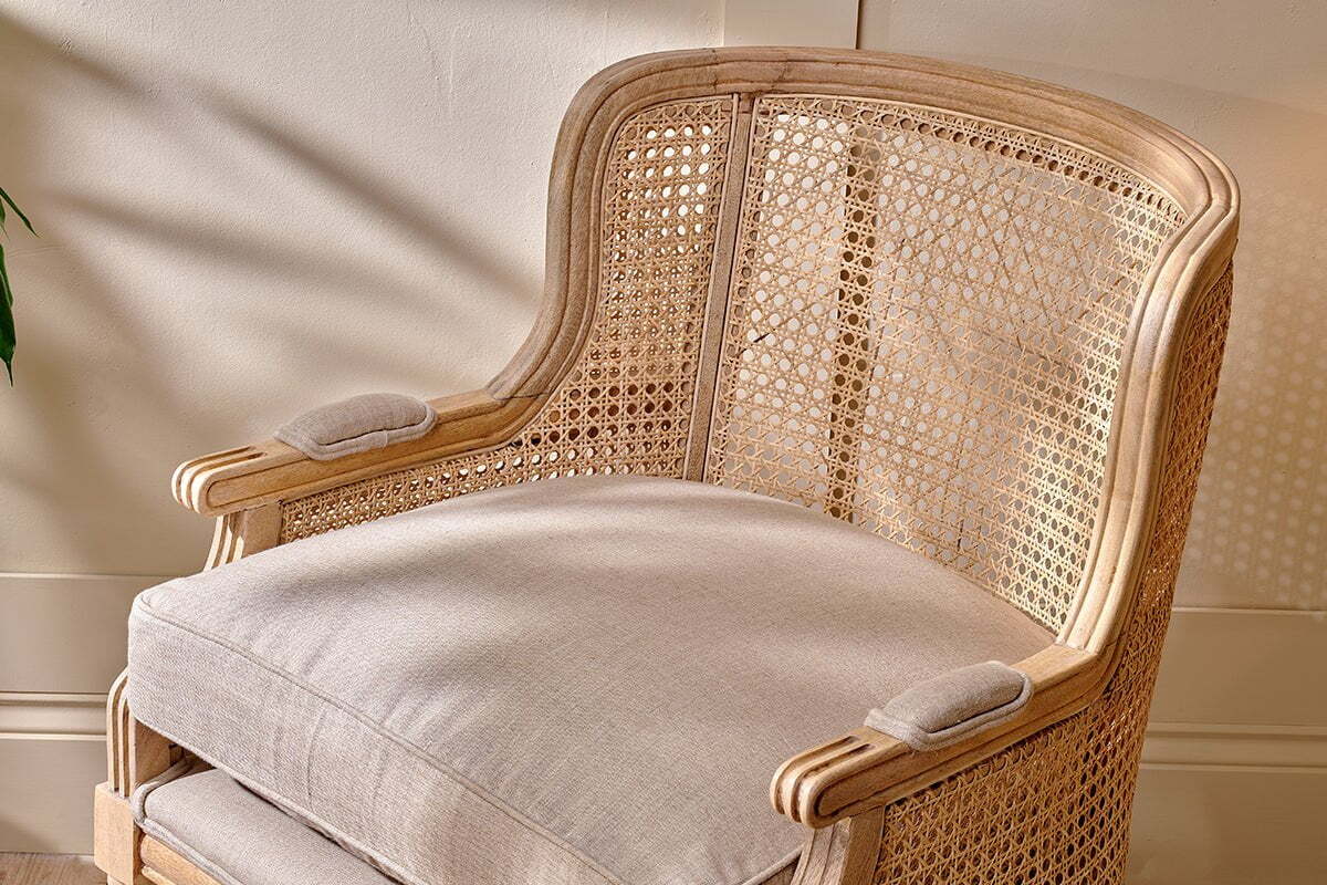 Kaziria Cane & Linen Armchair - Natural