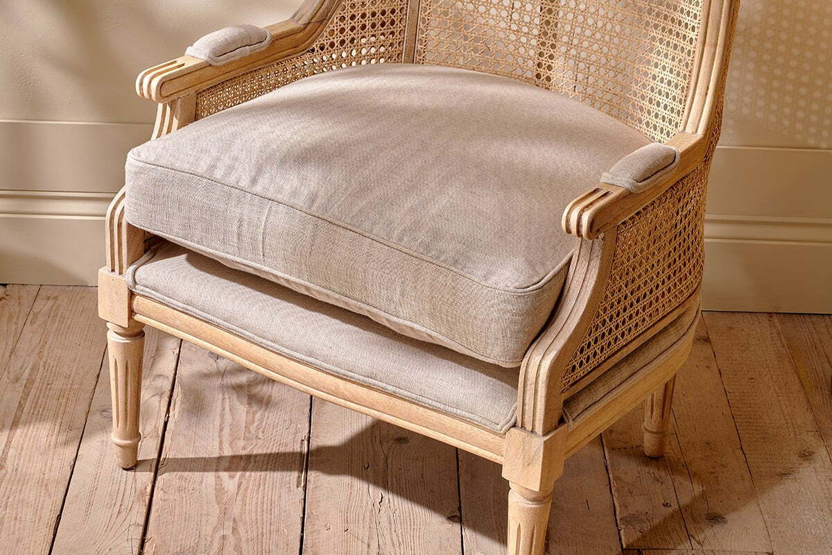 Kaziria Cane & Linen Armchair - Natural