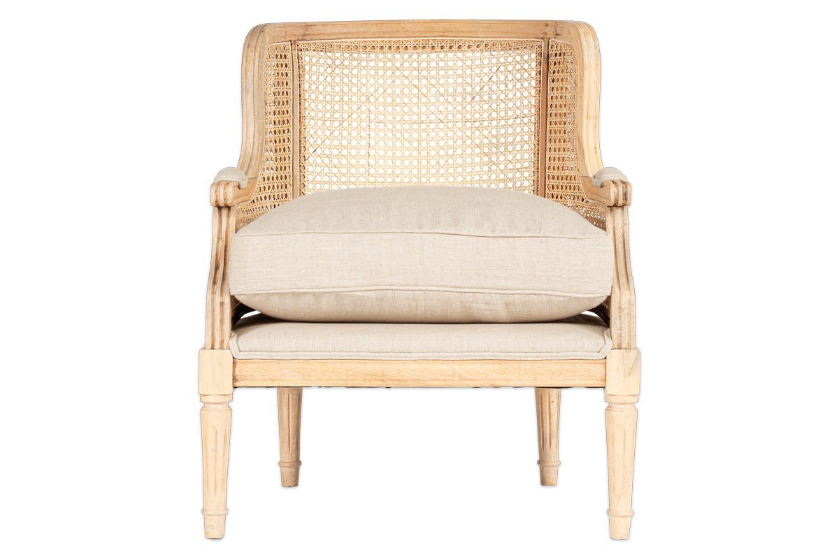 Kaziria Cane & Linen Armchair - Natural