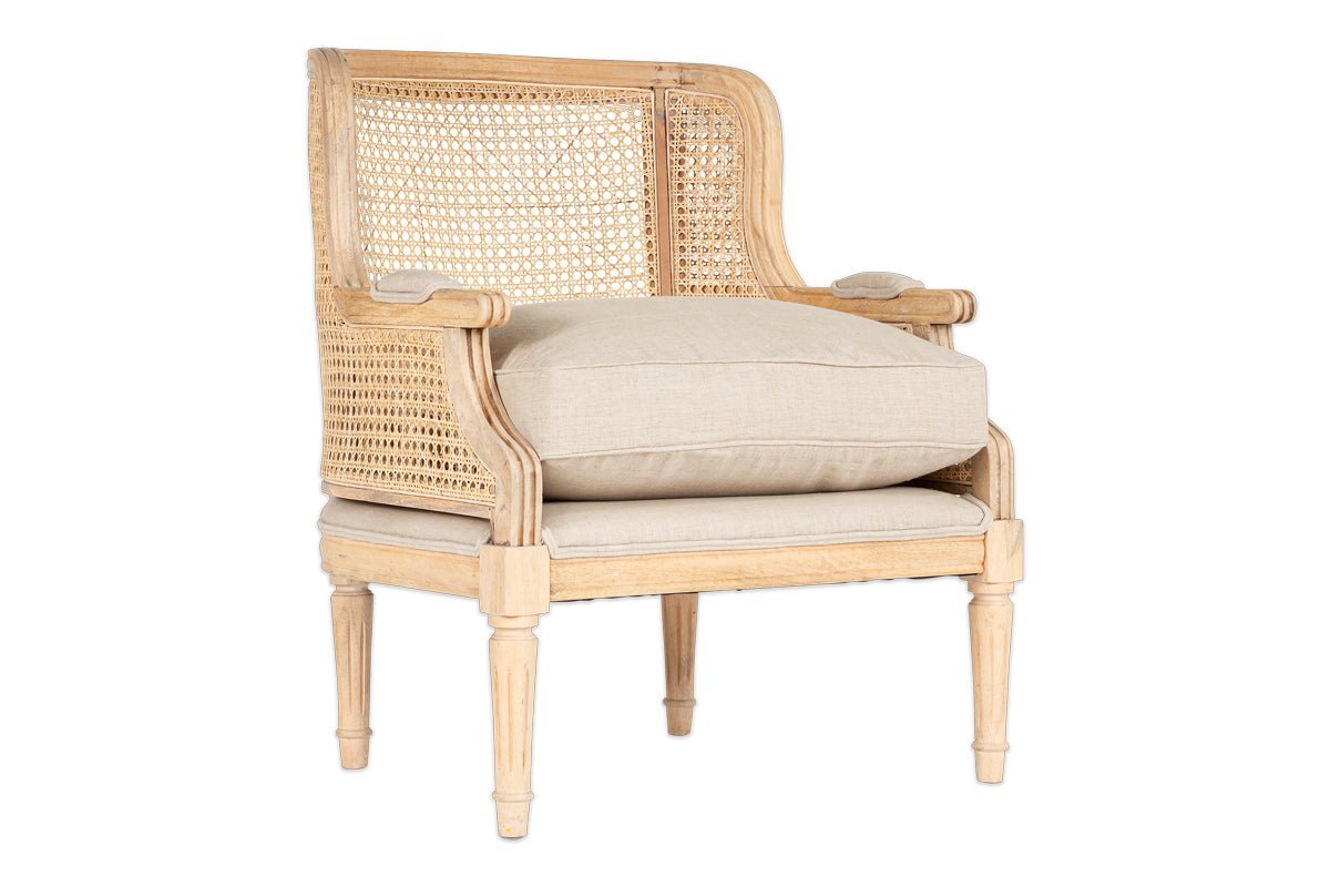 Kaziria Cane & Linen Armchair - Natural