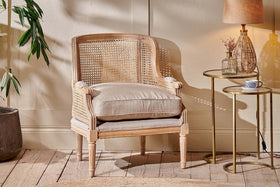 Kaziria Cane & Linen Armchair - Natural